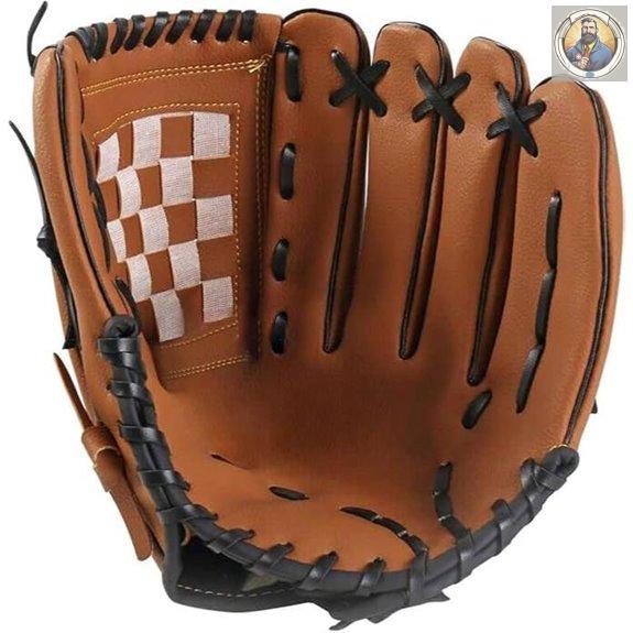 Softball Glove 12.5-inch Wear-Resistant PU Youth/Adult