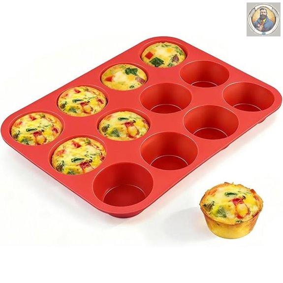 CAKETIME 12-Cup Nonstick Silicone Muffin Pan