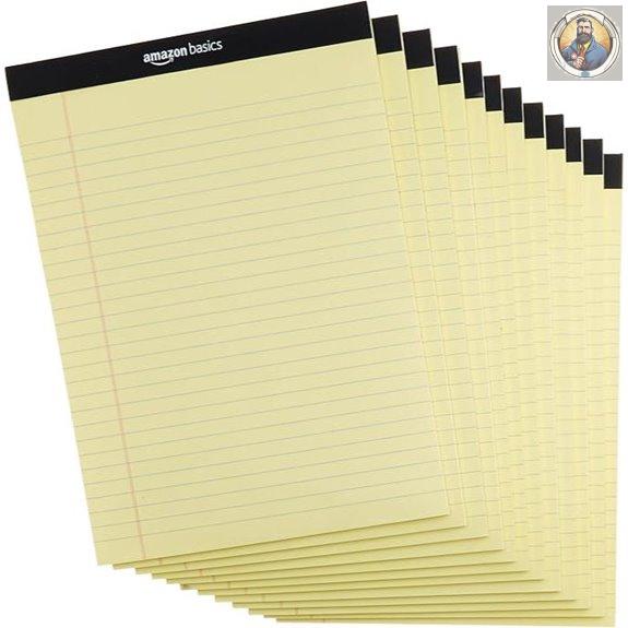 Amazon Basics Wide Ruled Writing Pads (12-Pack)
