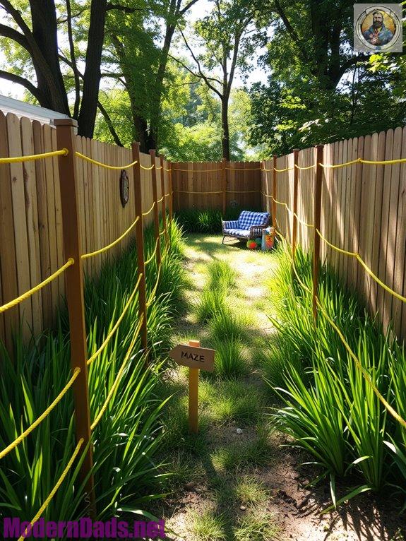 backyard maze construction project