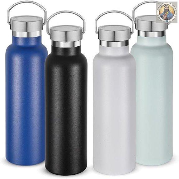 Neihepal 20oz Insulated Stainless Steel Water Bottles (4)