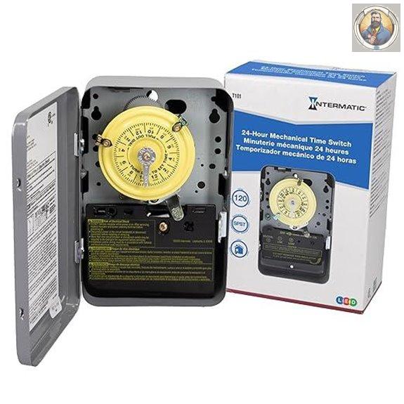 Intermatic T101 24-Hour Mechanical Timer Switch