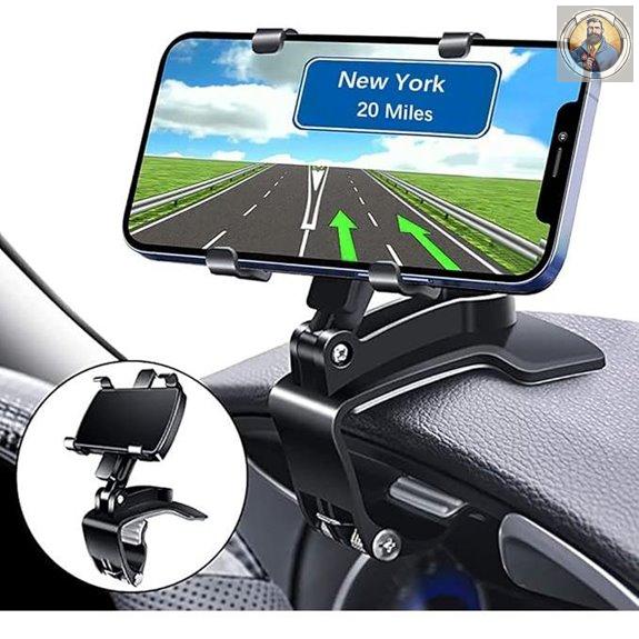 Car Phone Holder with 360° Rotation for Smartphones