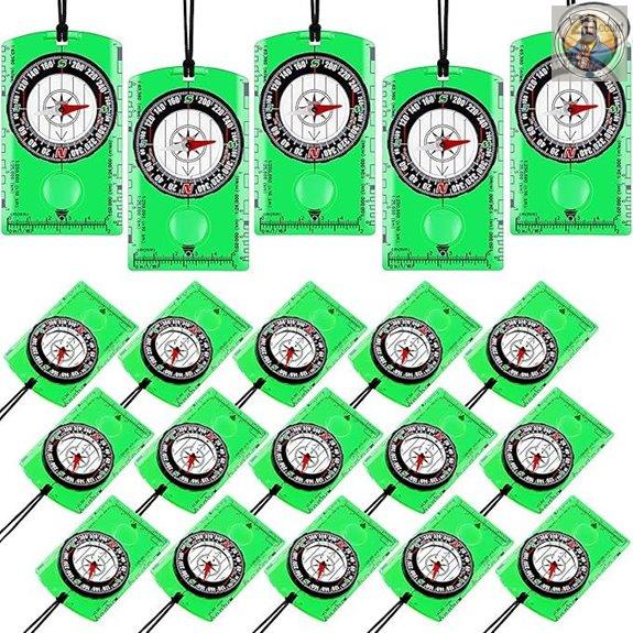 Geiserailie 20 Pcs Acrylic Hiking Compass Set