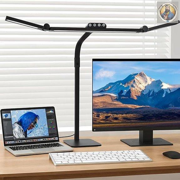 LED Desk Lamp with Adjustable Gooseneck for Home