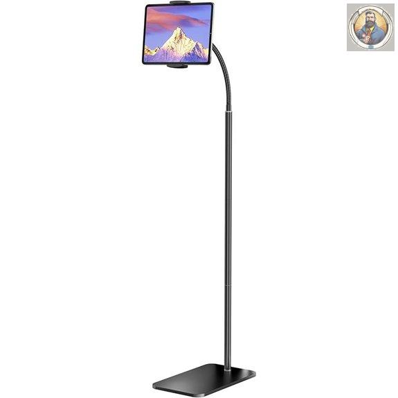 LanPavilion Adjustable Tablet Floor Stand with Gooseneck