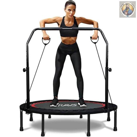 RAVS Mini Trampoline with Adjustable Handle and Bands