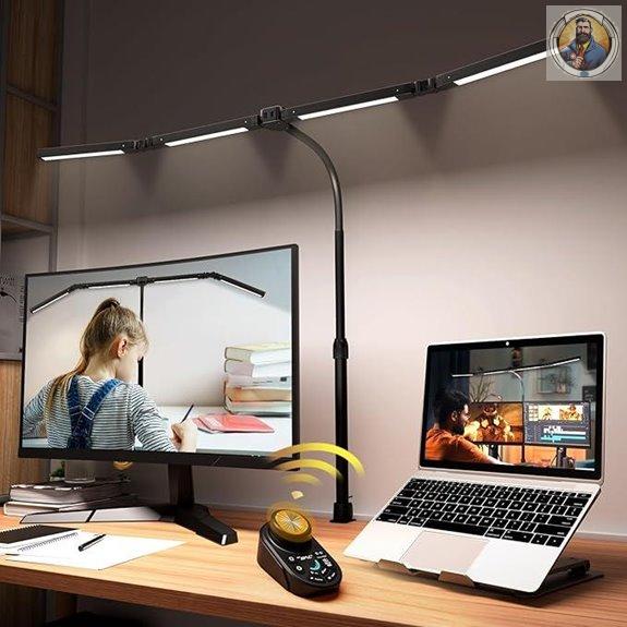 Adjustable LED Desk Lamp with Clamp and Dimming