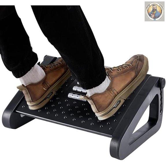 CasaZenith Adjustable Foot Rest with Massage Roller