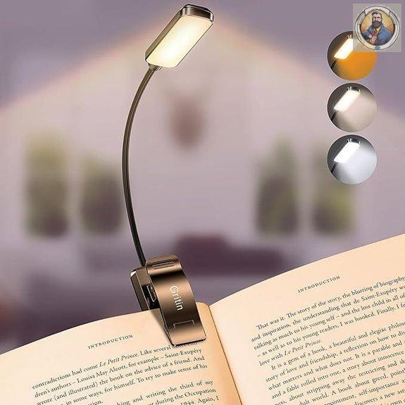 Gritin Rechargeable LED Book Light with Dimming