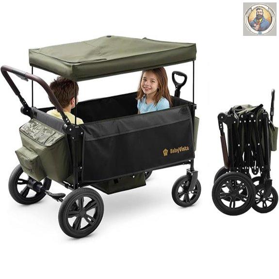 Stroller Wagon with All-Terrain Wheels and Canopy
