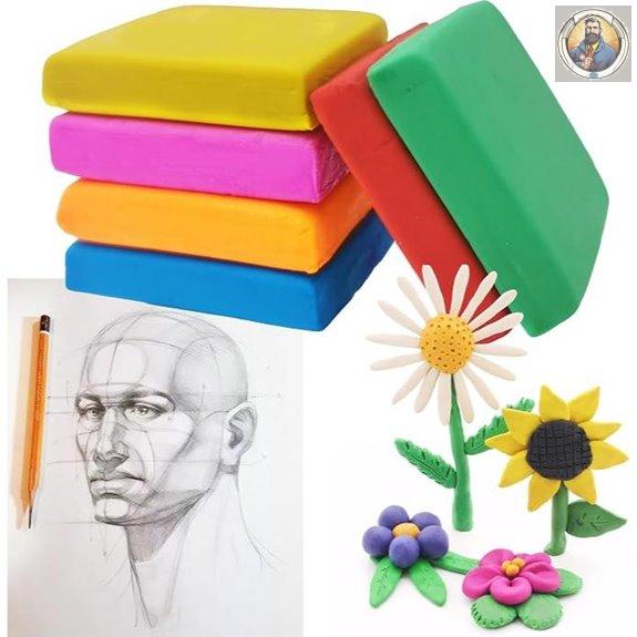 Kneaded Erasers for Art 6 Pack Moldable Blending