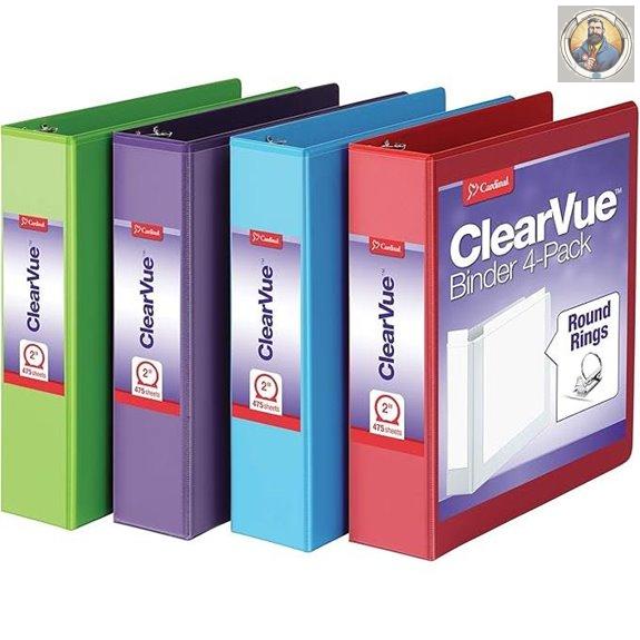 Cardinal 3-Ring Binders 2-Inch Assorted 4-Pack