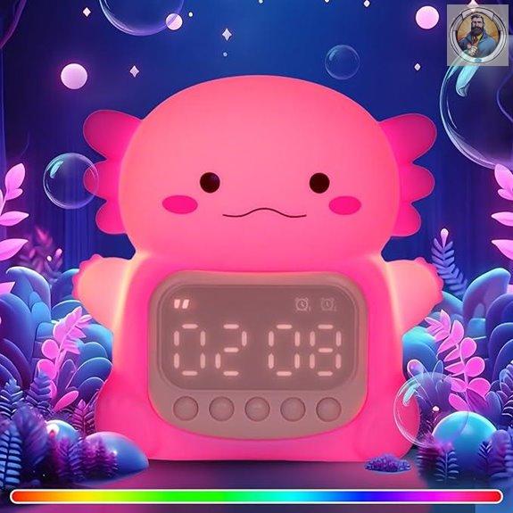 Axolotl Alarm Clock with Night Light for Kids