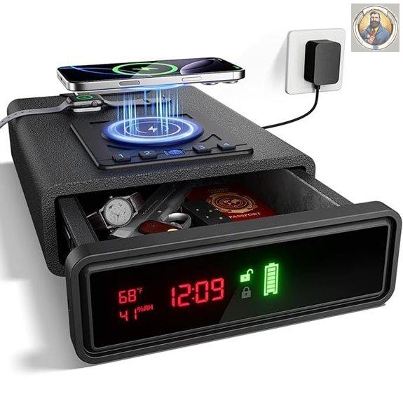 ORARAER Biometric Gun Safe with Wireless Charging