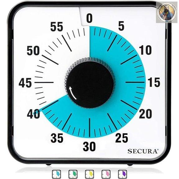 Secura 60-Minute Mechanical Classroom Timer (Blue)