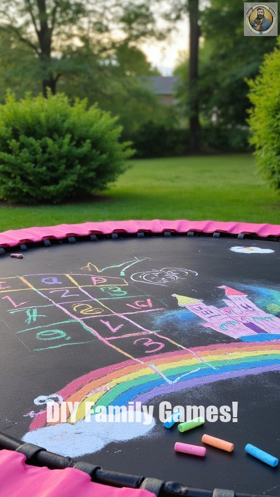 chalk trampoline creative play