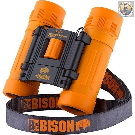 BeBison Kids' 8x21 Compact Shockproof Binoculars