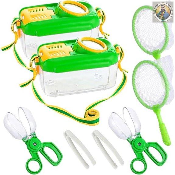 Kids Bug Catcher Set with Net and Tweezers (8-Piece)