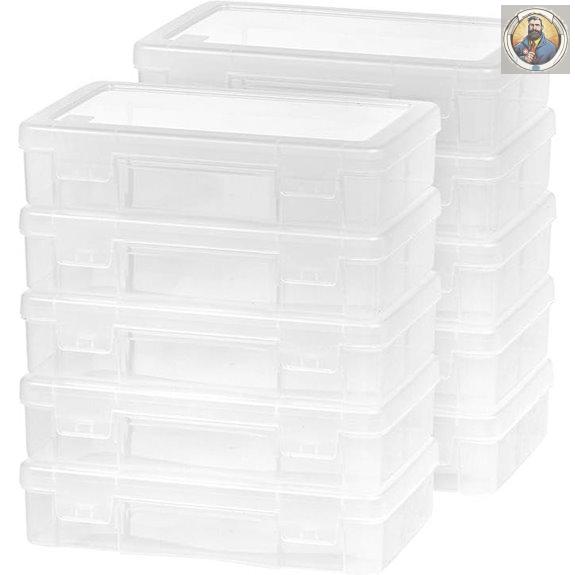 IRIS USA 10-Pack Clear Storage Cases with Snap Lid