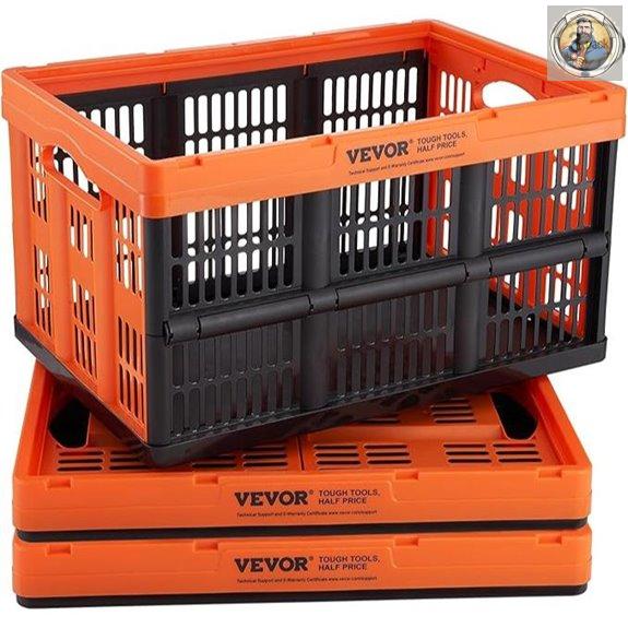 Vevor 45L Collapsible Milk Crates (3 Pack)