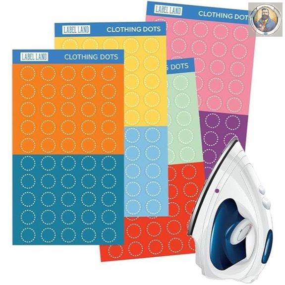 Color Coded Iron-On Dot Labels 200pcs