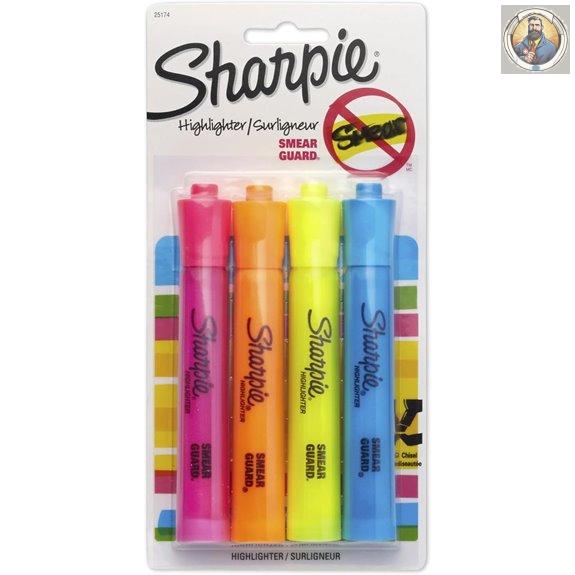 Sharpie Accent Highlighters 4-Pack Assorted Colors