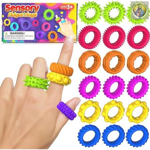 Sensory Fidget Rings for Kids (18 Pack)
