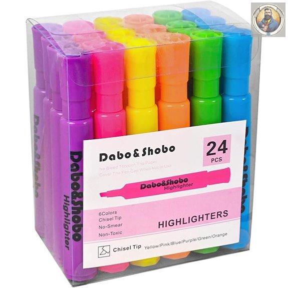 Dabo & Shobo 24-Color Liquid Ink Highlighters Set