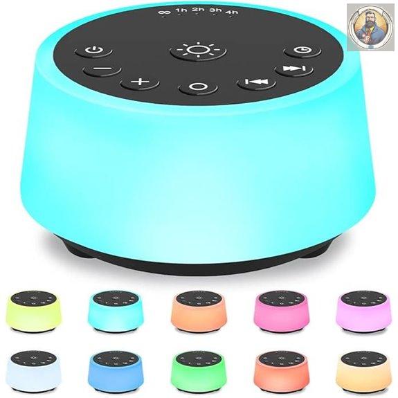 Color Noise Sound Machine with Night Light and Sleep Sounds