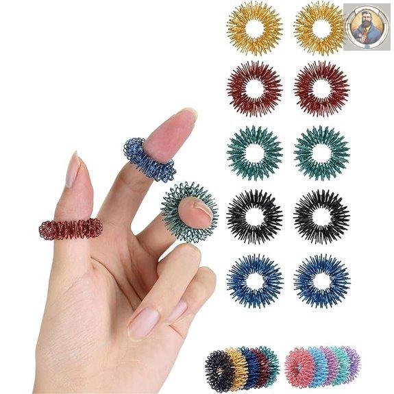 Mr. Pen Spiky Sensory Rings 10 Pack Jewel Tones