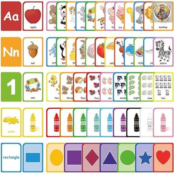 colorful toddler learning cards