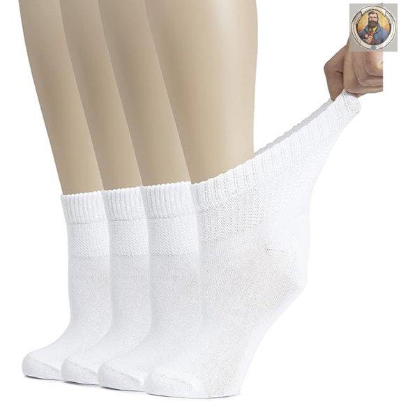 Hugh Ugoli Women’s Cotton Diabetic Ankle Socks (4 Pairs)