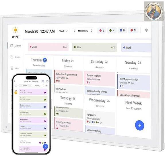 Digital 10.1-inch Smart WiFi Calendar & Chore Chart
