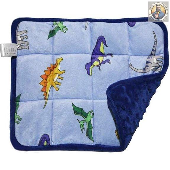 MAXTID Kids Weighted Lap Blanket Dinosaur Blue 16x22