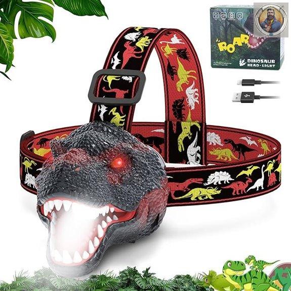 Nitigo Dinosaur Headlamp for Kids with Roar Mode