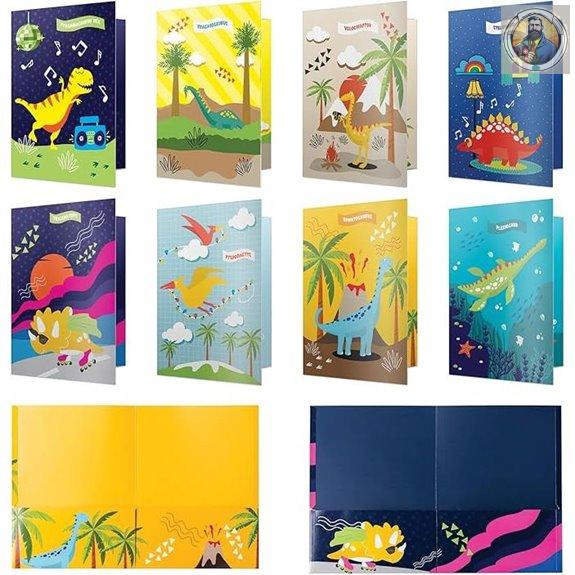 Dinosaur School Folders Pack of 8