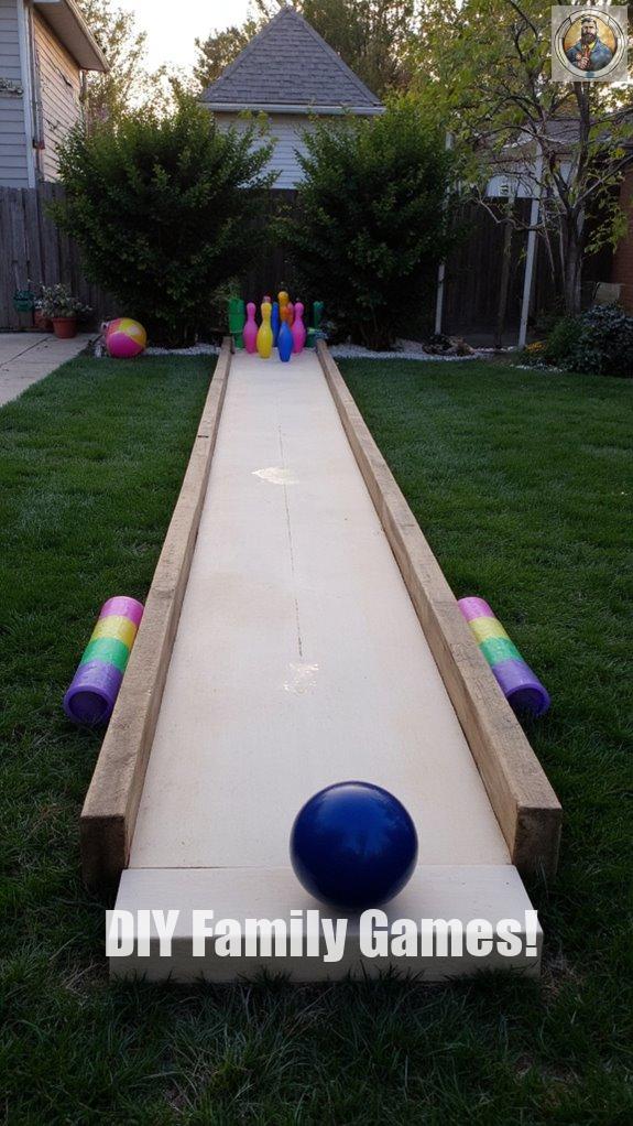 diy backyard bowling alley