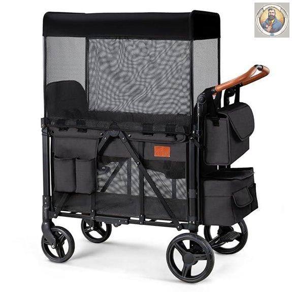 ZTDM Double Wagon Stroller with Canopy and Organizer