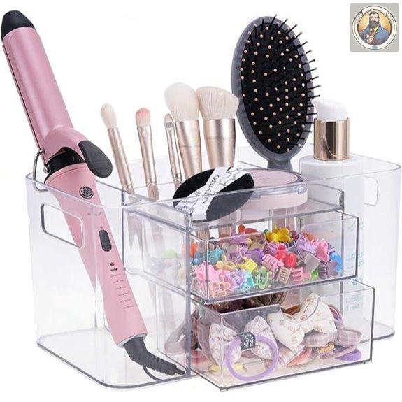 Hair Accessories Organizer with 2 Drawers & Compartments