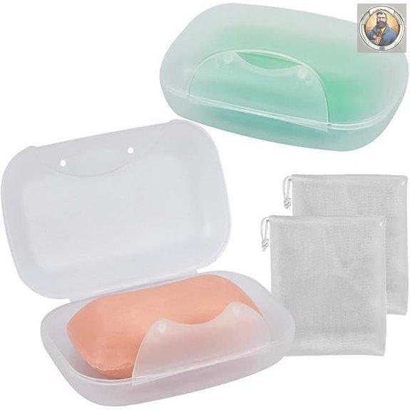 Vonpri 2-Pack Soap Dish for Bathroom and Camping