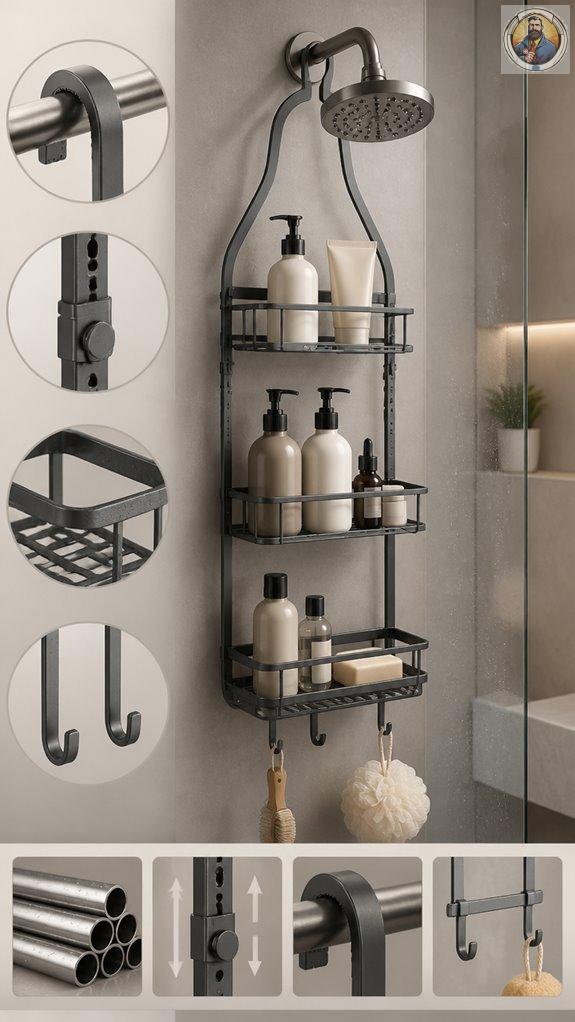 durable portable shower organizer