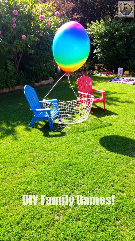 energetic backyard balloon volleyball