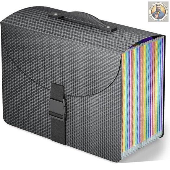 TOPCJ Expandable File Folder with Handle and Tabs