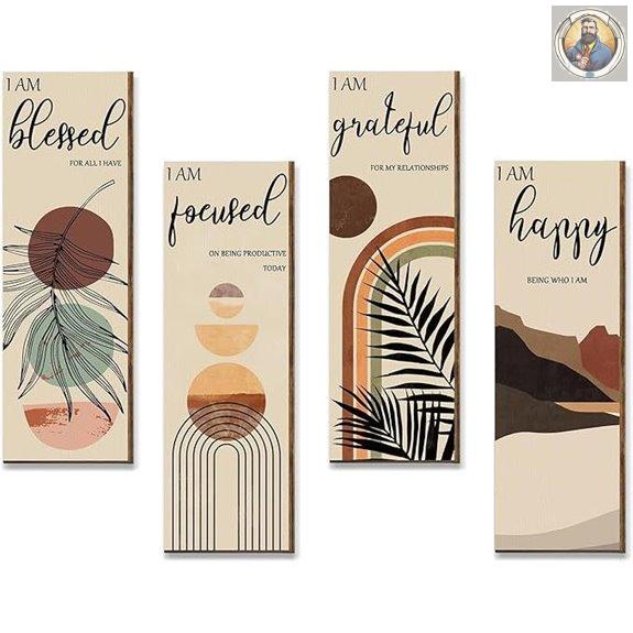 Yulejo Farmhouse Boho Wall Decor Prints (4 Pieces)