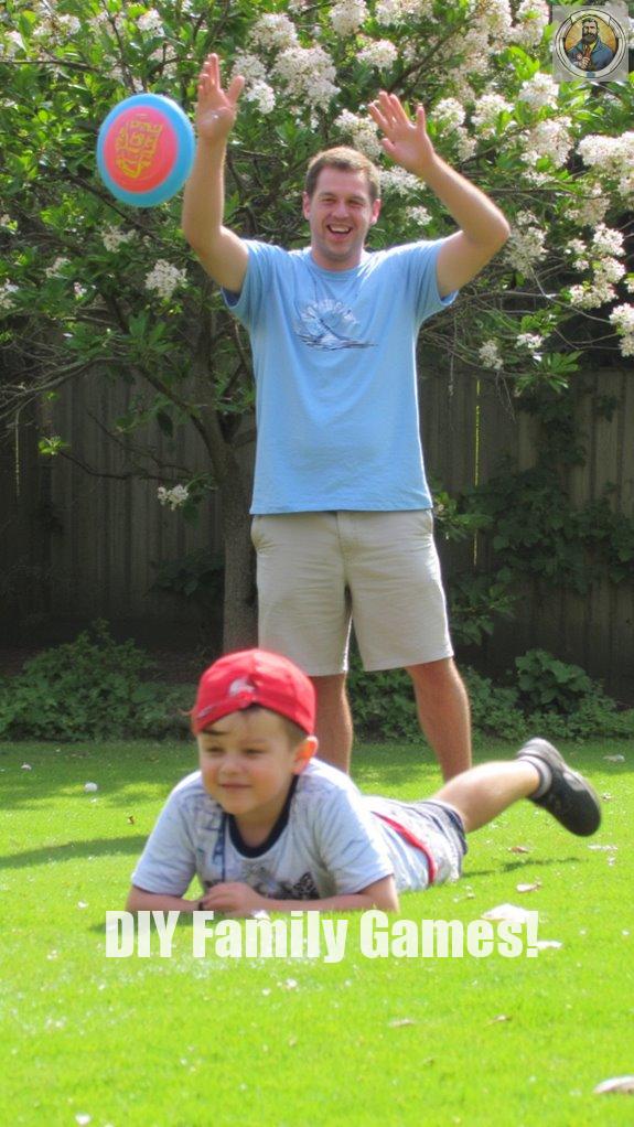 father son frisbee fun