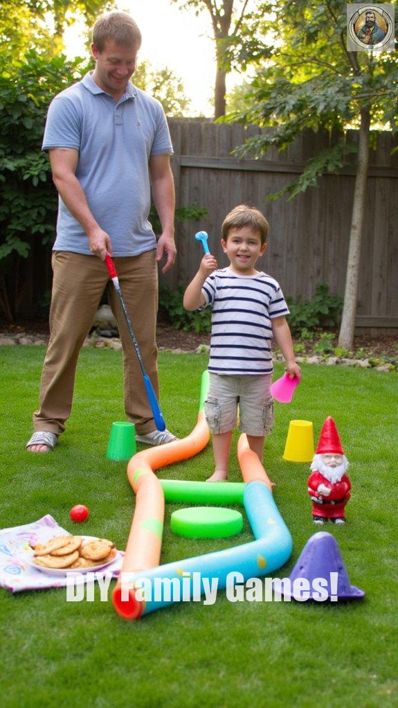 father son golf competition fun