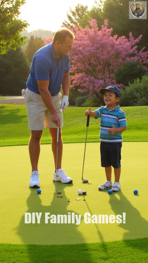 father son golf competition fun