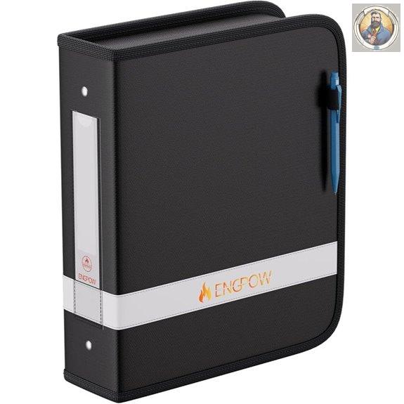 Engpow Fireproof 3-Ring Zipper Binder 2-Inch Holds 500 Sheets
