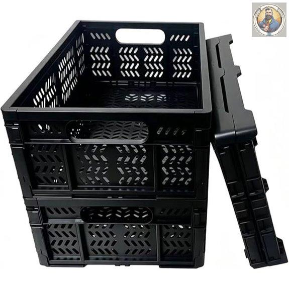 4-Pack 20L Foldable Storage Crates with Handles